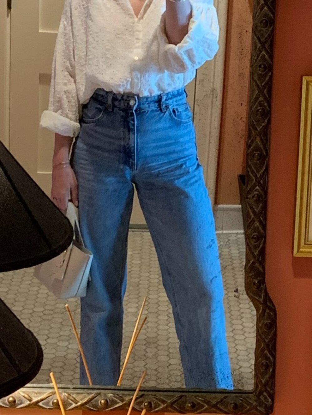 Zara high waisted wide leg jeans
